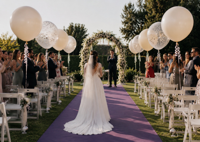 decoración con globos en boda