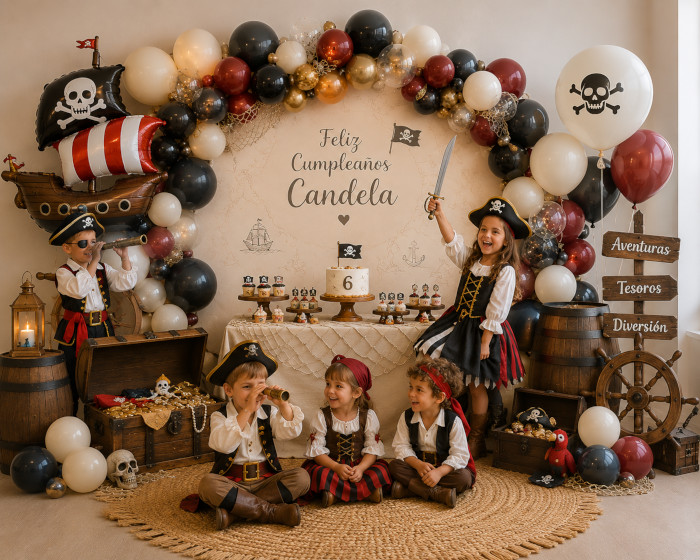 decoración de cumpleaños de temática pirata, tamaño grande.