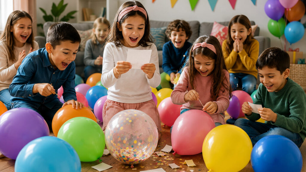 búsqueda sorpresa con globos para niños y familias