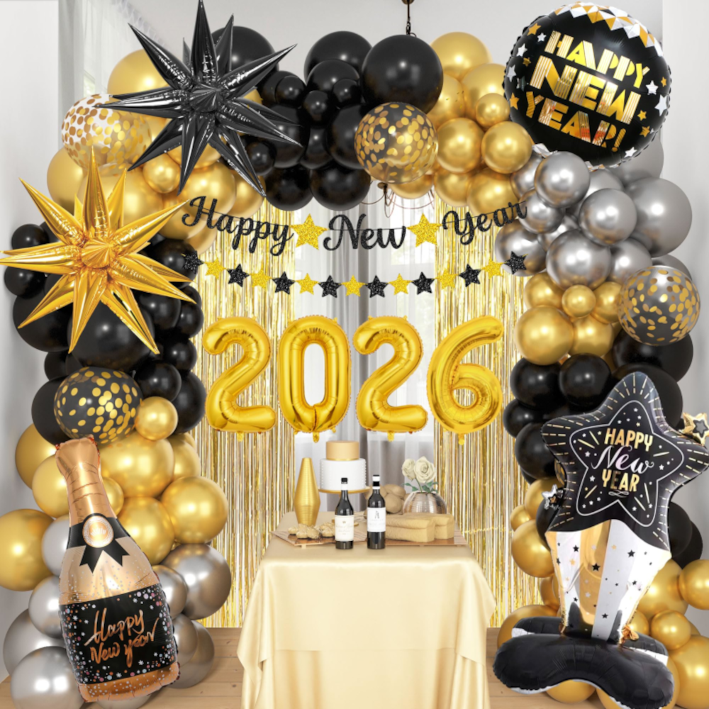 decoración con globos para fin de año